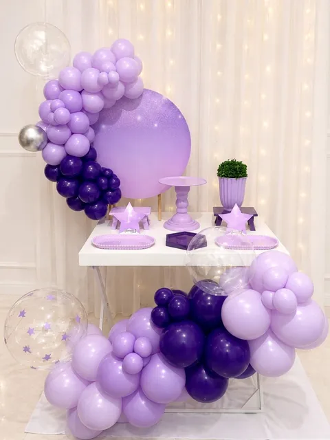 Festa Infantil Lilás Brilhante - Kit Premium